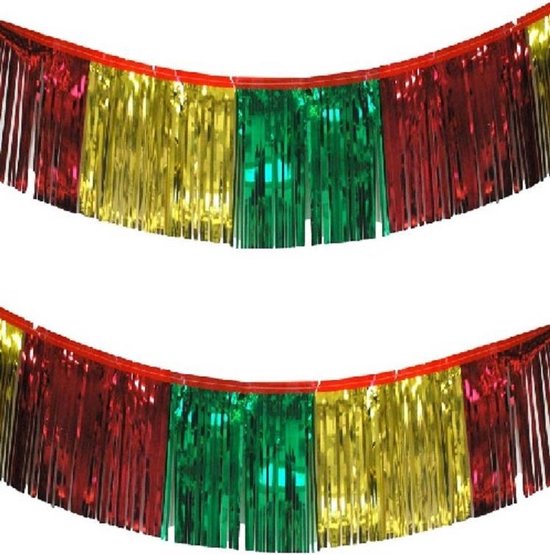 erwt Betasten Nageslacht Carnaval Franje slinger rood-geel-groen folie 10 meter BV | Funny Trends
